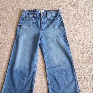 PAIGE Annessa High Rise Wide Leg Cropped Jeans